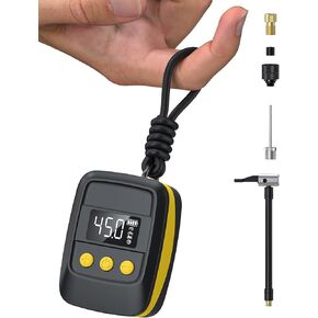 Bike Pump Electric Bike Tire Pump with Gauge, 150 PSI Electric Bicycle Pump, Auto Shut-Off, Portable Bike Tire Inflator for Presta and Schrader Valve, Mini Bike Air Pump Electric