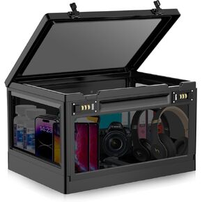 Large Lock Box for Medication Safe, Medicine Lockable Storage Box with Code, Phone Lock Boxes for Videos, Box with Combination Lock for Snacks Food, Small Locking Cabinet for Home/Office Locker