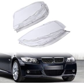 Left Right Headlight Cover Head Lamp Clear Transparent Lens Replacement for 2005-2011 BMW E90 E91 323i 325i 328i 328xi 335xi 335d 335i xDrive Xenon Headlamp