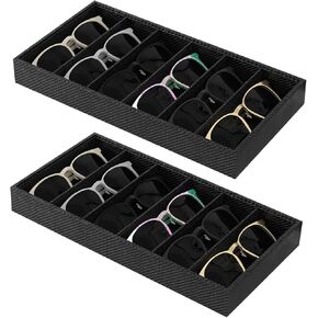 Sunglasses Tray,Sunglasses Organizer Storage,Glasses Holder Organizer,Jewelry Tray, Glasses Organizer, Eyeglasses Sunglasses Display,Velvet Tray for Jewelry Display (1, Carbon fiber)