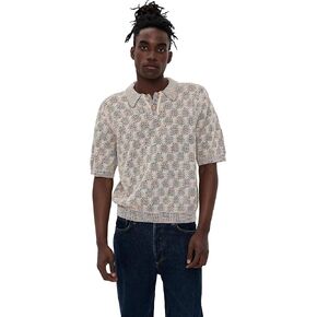 Men's Cable Lace Sweater Polo