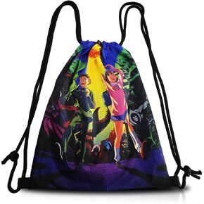 MIVia Anime Gym Drawstring Bags (33.5 * 44cm) Drawstring Sackpack Cool Sports Bag Canvas Drawstring Backpack Anime Dragon String Bag suitable for Gym Yoga Travel