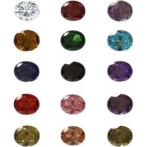 5A Zirconia Zirconia Diamond Oval Cut Mix 15 Color Color Card Color فضفاضة CZ الأحجار الكريمة الملونة