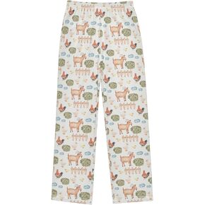 Pfrewn Boys Girls Pajama Pants Farm Animals Goat Casual Lounge PJ Bottoms with Pockets, M
