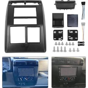 Compatible for Double DIN Dash Radio Bezel Center Trim Panel 1997 1998 1999 2000 2001 2002 Jeep Wrangler TJ 95-6549