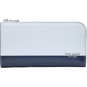 kate spade new york Devin Colorblocked Saffiano Leather Zip Around Continental Wallet, Pale Sapphirine Multi