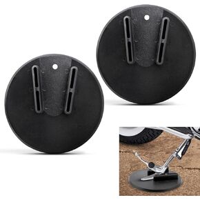 WOWTK زوج إكسسوارات الدراجات النارية Universal Kickstand Plate-Jiffy Stand Pad/Coaster لجميع الدراجات النارية مع حامل جانبي ، لهارلي Davidson/Kawasaki/Honda/Triumph/Suzuki/BMW (2 pack)