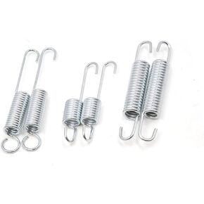 6 Pcs Metal Motorcycle Kickstand Kick Side Stand Spring Silver Tone Replace Parts