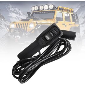 83665 Winch يدويًا محتجزًا عن بُعد متوافقًا مع الشاحنة Winch جهاز التحكم عن بُعد المكون الإضافي 12 قدمًا على سلك كابل موصل ملائم لجميع حزم التحكم في الرافعة مع 3 أو 5 سدادة مستديرة
