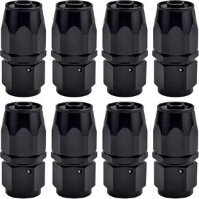 EVIL ENERGY 6AN Hose End Fitting Straight Swivel for CPE Braided Hose Black 8PCS