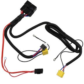 H4 LED Headlight Wiring Harness Universal H4 Head Light Relay Harness Kit for Subaru Toyota Jeep Headlamp,Negative Switched Conversion Fused(Black)