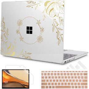 Tuiklol Case for 15 Inch Microsoft Surface Laptop 5/4/3 2022-2020, Model 1979/1953/1872/1873 Hard Shell Cover, Keyboard Cover+Screen Protector+Dust Plugs,Lion
