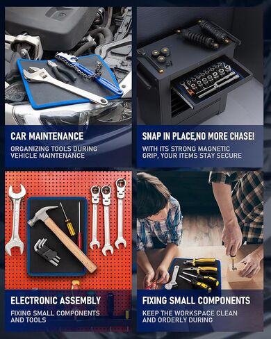 Magnetic Tool Mat - 40 LBS Heavy Duty Magnetic Parts Holder with PVC Protection Layer, 12-5/8" x 9-5/8" Non-Slip Tool Organizer for Garage, Workshop & Auto Repair in Kuwait