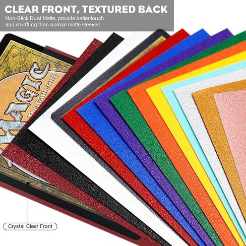 300CT Rose Gold Card Sleeves for Lorcana, MTG, Clear Front Textured Back Card Sleeves, Standard Size Card Sleeves for Lorcana, Magic The Gathering, Baseball Card, Sports Cards, Game Card in Saudi Arabia