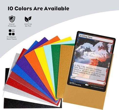 أكمام بطاقات من الذهب الوردي 300 قيراط لـ Lorcana، MTG، أكمام بطاقات خلفية شفافة من الأمام، أكمام بطاقات ذات حجم قياسي لـ Lorcana، Magic The Gathering، بطاقة بيسبول، بطاقات رياضية، بطاقة ألعاب in Kuwait