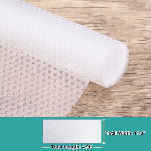 HARFINGTON الجرف بطانة 12 "× 5 قدم إيفا غير انزلاق درج درج ماء مقاوم للماء لبطانة ملمس شبكية لخزائن المطبخ أرفف ثلاجة الخزانة ، واضحة in Saudi Arabia