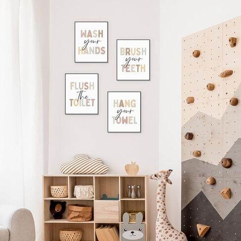 PLKMN Bathroom Wall Art Decor Set of 4, Funny Prints for Wall Decor Aesthetic,Wall Art Prints Decor for Bathroom Toilet Washroom Restroom, 8x10 (Unframed in Kuwait