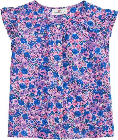 vineyard vines Girls' Ruffle Button Down Top in Saudi Arabia