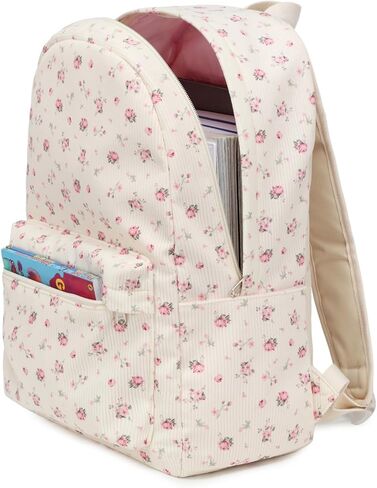 حقيبة ظهر Octsky للفتيات في سن المراهقة حقائب كتب قصيرة للمرحلة الابتدائية والمتوسطة والثانوية للنساء وحقائب نهارية للسفر باللون البيج/الأسود in Kuwait