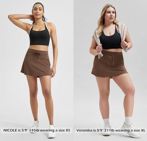 ODODOS Women's Drawstring Tie Daily Skirts Built-in Shorts Athletic Golf Tennis Skorts with Ball Pocket in Saudi Arabia