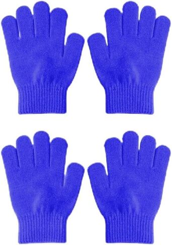 2 Pairs Kid Winter Gloves Toddler Solid Knit Warm Stretchy Magic Gloves for Boys Girls in Saudi Arabia
