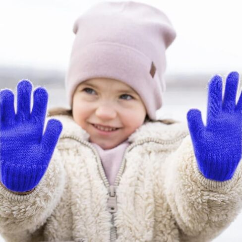 2 Pairs Kid Winter Gloves Toddler Solid Knit Warm Stretchy Magic Gloves for Boys Girls in Saudi Arabia