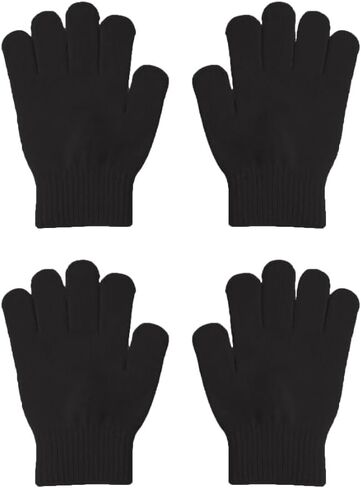 2 Pairs Kid Winter Gloves Toddler Solid Knit Warm Stretchy Magic Gloves for Boys Girls in Saudi Arabia