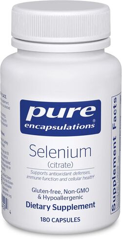 Pure Encapsulations Selenium (Citrate) - for Immune System Support & Cellular Health - Antioxidant Supplement - Supports Blood Flow* - Gluten Free & Vegan - 180 Capsules in Saudi Arabia