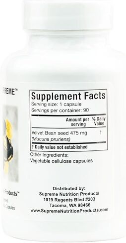 Supreme Nutrition Mucuna Supreme, 90 Pure Cowhage Vegetarian Capsules in Saudi Arabia