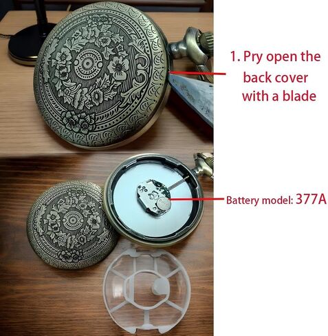 Vintage Roman Numerals Scale Quartz Pocket Watch with Chain for Xmas Fathers Day Gift in Kuwait