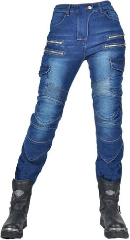 Women Moto Jeans Motorcycle Pants Motorbike Biker Trousers with Protector in Saudi Arabia