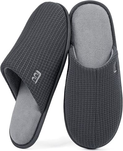 LongBay Mens House Slippers Comfy Knit Scuff Lightweight Memory Foam Slip On Bedroom Shoes for Indoor Outdoor Travel in Saudi Arabia