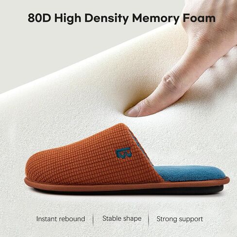 LongBay Mens House Slippers Comfy Knit Scuff Lightweight Memory Foam Slip On Bedroom Shoes for Indoor Outdoor Travel in Kuwait