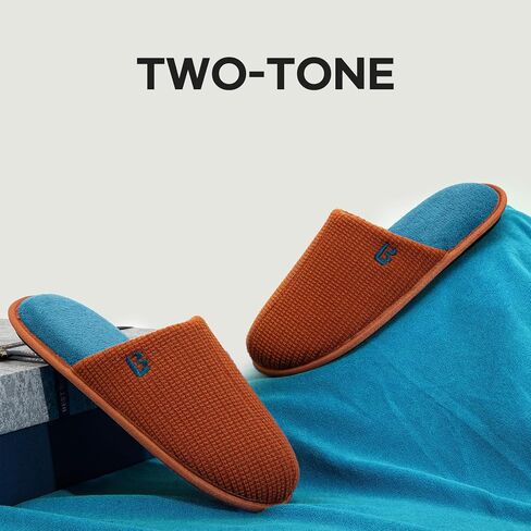 LongBay Mens House Slippers Comfy Knit Scuff Lightweight Memory Foam Slip On Bedroom Shoes for Indoor Outdoor Travel in Kuwait