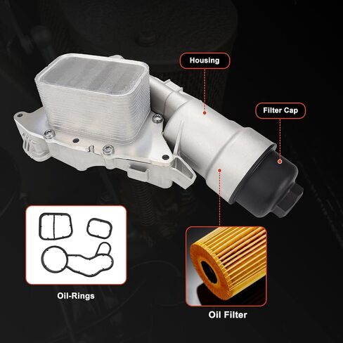 11428585235 Alloy Aluminum Oil Cooler Filter Housing Assembly 2014-2024 For BMW 218i 220i i8 Compatible with MINI Cooper Cooper S JCW Countryman Clubman BMW I8 X1 X2 11428511391 in Saudi Arabia
