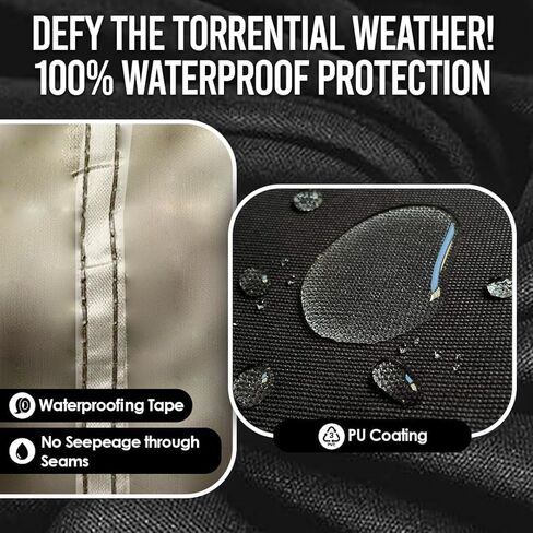 رحلتك! تغطية دراجة نارية شديدة التحمل في الهواء الطلق في الهواء الطلق 210 نسيج أوكسفورد مع طبقات مغلقة حرارة مغمورة فائقة الماء تناسب ما يصل إلى 96.5 "غطاء دراجة نارية الطقس للدراجة الرياضية مع حقيبة حمل in Kuwait