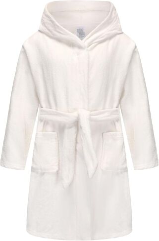 Boys Girls Hooded Robe Soft Touch Robe Kids Terry Cloth Cotton Spa Bathrobe Sleepwear 2-14 Years in Saudi Arabia