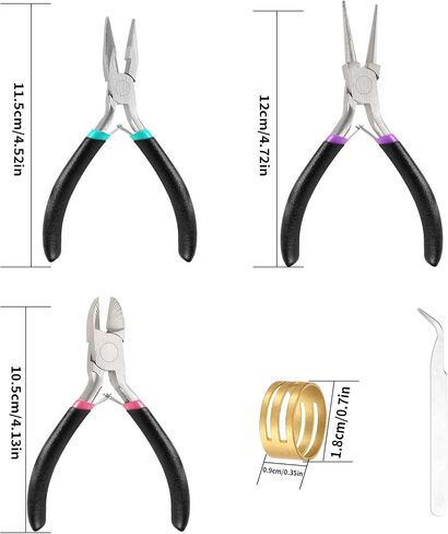 4 Pack Jewelry Making Pliers Tools Set, Jewelry Pliers with Needle Nose Pliers, Round Nose Pliers, Bent Nose Pliers, Wire Jewelry Pliers for Jewelry Craft Making Repair Supplies in Saudi Arabia