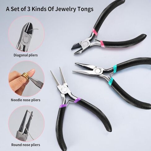 4 Pack Jewelry Making Pliers Tools Set, Jewelry Pliers with Needle Nose Pliers, Round Nose Pliers, Bent Nose Pliers, Wire Jewelry Pliers for Jewelry Craft Making Repair Supplies in Saudi Arabia