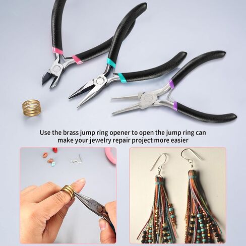 4 Pack Jewelry Making Pliers Tools Set, Jewelry Pliers with Needle Nose Pliers, Round Nose Pliers, Bent Nose Pliers, Wire Jewelry Pliers for Jewelry Craft Making Repair Supplies in Saudi Arabia