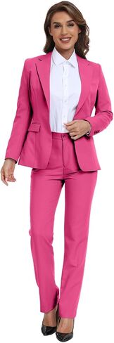 Women Classic Suits 2 Piece Bussiness Professional Work Outfits Office Attire Slim Fit Dressy Blazer Jacket Pants Suit Sets in Saudi Arabia