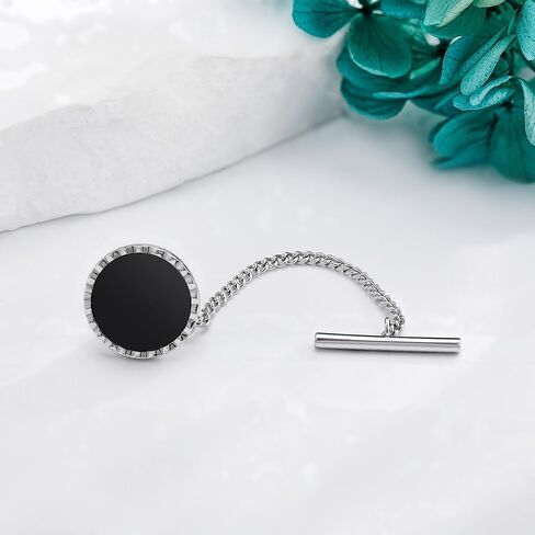 Tie Tacks for Men Sterling Silver Abalone/Black Onyx/Masonic/Viking Tie Tacks Tie Jewelry Accessories Valentine's Day/Graduation Gifts for Him in Kuwait