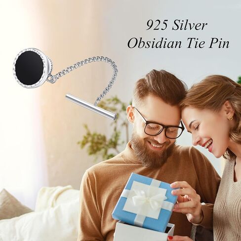 Tie Tacks for Men Sterling Silver Abalone/Black Onyx/Masonic/Viking Tie Tacks Tie Jewelry Accessories Valentine's Day/Graduation Gifts for Him in Kuwait