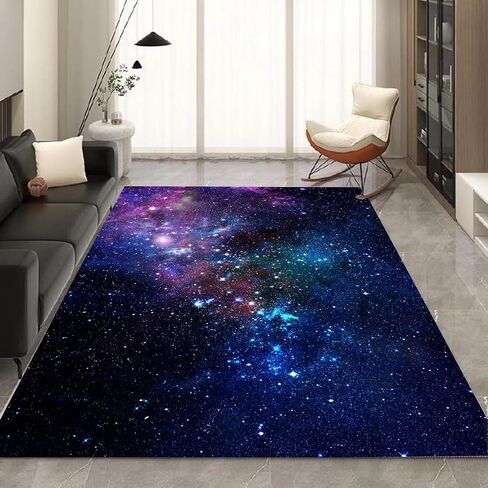 kxry 6 * 9 Feet Galaxy Soft Area Rugs for Kids Girls Boys Blue and Purple Outer Space Starry Sky Universe Floor Carpet for Living Room Bedroom Dorms Nursery Rooms Home Decor Aesthetic in Kuwait