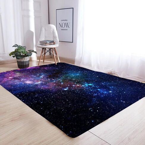 kxry 6 * 9 Feet Galaxy Soft Area Rugs for Kids Girls Boys Blue and Purple Outer Space Starry Sky Universe Floor Carpet for Living Room Bedroom Dorms Nursery Rooms Home Decor Aesthetic in Kuwait