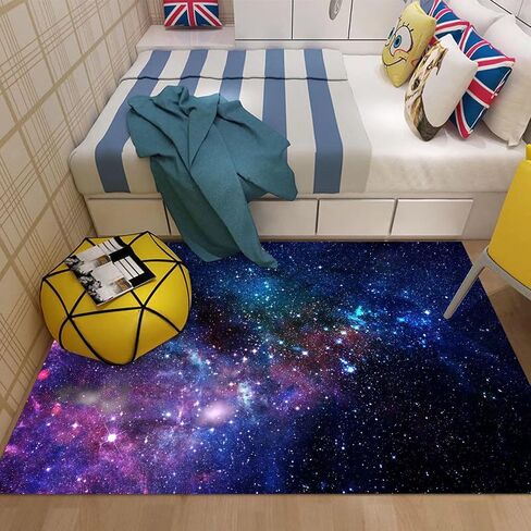 kxry 6 * 9 Feet Galaxy Soft Area Rugs for Kids Girls Boys Blue and Purple Outer Space Starry Sky Universe Floor Carpet for Living Room Bedroom Dorms Nursery Rooms Home Decor Aesthetic in Kuwait