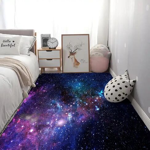 kxry 6 * 9 Feet Galaxy Soft Area Rugs for Kids Girls Boys Blue and Purple Outer Space Starry Sky Universe Floor Carpet for Living Room Bedroom Dorms Nursery Rooms Home Decor Aesthetic in Kuwait