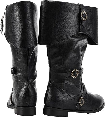 Medieval Male and Female Renaissance Pull On Boots Mid Calf Gothic Boots Halloween Cosplay Cuff Shoes in Kuwait