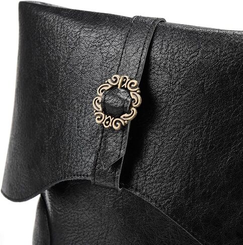 Medieval Male and Female Renaissance Pull On Boots Mid Calf Gothic Boots Halloween Cosplay Cuff Shoes in Kuwait