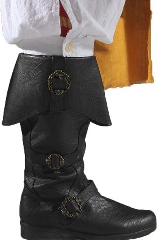 Medieval Male and Female Renaissance Pull On Boots Mid Calf Gothic Boots Halloween Cosplay Cuff Shoes in Kuwait